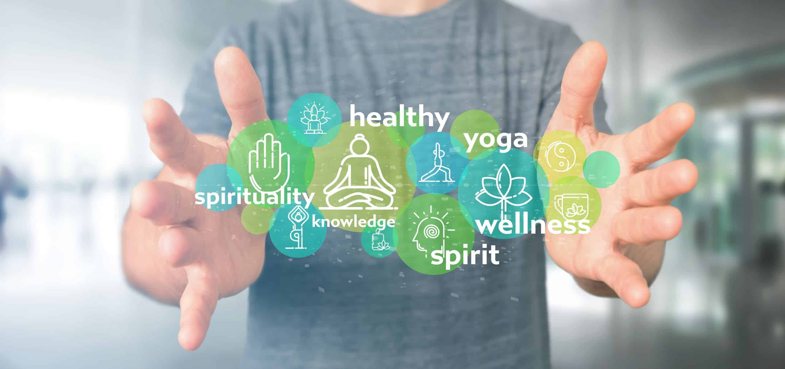 Conscious head icon on a color background